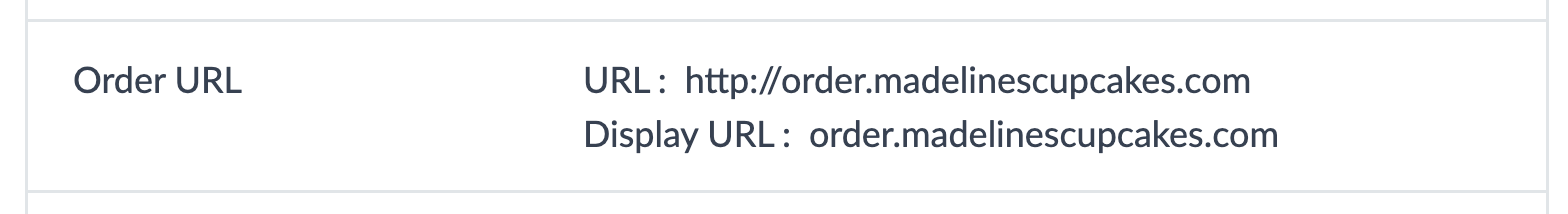 URL de pedido