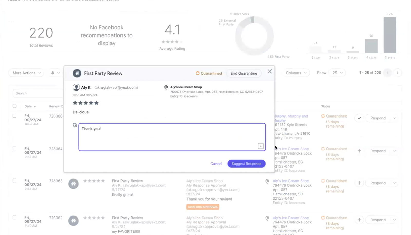 suggest a review response