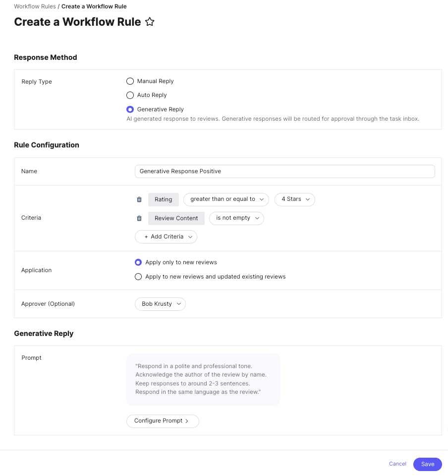 generative response workflow